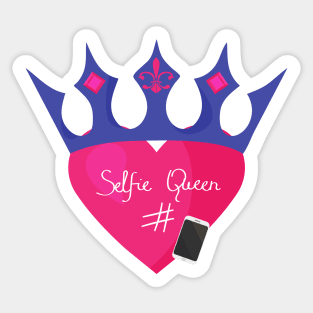 Selfie Queen Heart and Crown Sticker